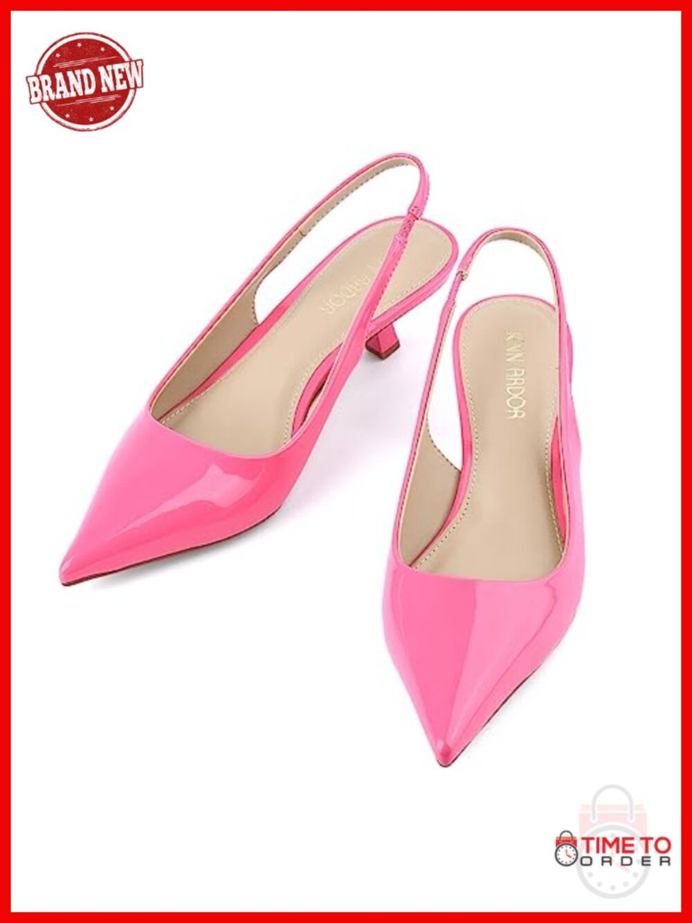 Slingback Kitten Heels Low Heel Dress Shoes Pointed Toe Pump Shoes